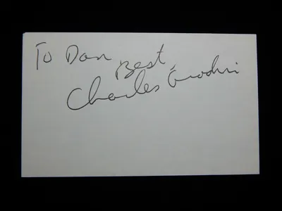 Чарльз Гродин, актер/писатель, открытка с автографом и автографом | Производство и металлообработка