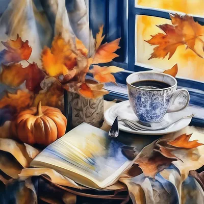 Autumn, fall leaves, hot cup of coffee on wooden table background | Пора  пить кофе, Идеи для блюд, Пить кофе