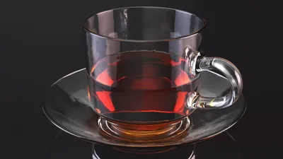 Прозрачная чашка чая с черным чаем…» — создано в Шедевруме