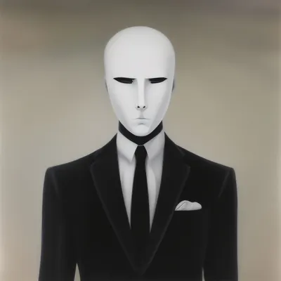 Человек без лица с белым лицом и…» — создано в Шедевруме