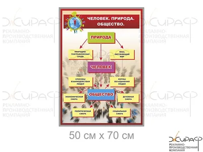 Стенд обществознание: Человек, природа, общество