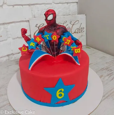 Детский торт «Человек-паук» заказать в Москве с доставкой на дом по дешевой  цене