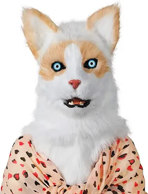 Реалистичная маска для рота и кота для Хэллоуина, костюм для вечеринки,  плюшевый подвижный рот, пушистый костюм, голова, животное | AliExpress