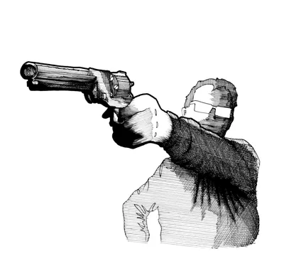 Человек с пистолетом рисунок - фото и картинки 
