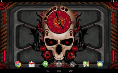 Скачать Steampunk Skull Clock Free 1.0 для Android