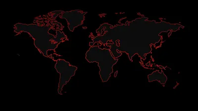 Скачать обои Черная карта мира, Черная, Карта, Мира, Земля, Мир, Материки,  Черный, Материк в разрешении 1920x1080 на рабочий стол