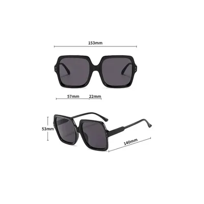 Oversized Square Flat Top Sunglasses Large Black Women Ladies Big Frame  UV400 | eBay