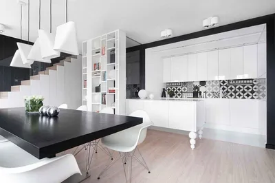 Черно-белый интерьер квартиры: 80 фото идей оформления | 