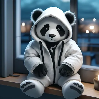 Стильный плюшевый мишка панда в …» — создано в Шедевруме