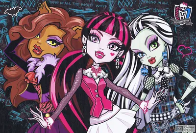 Парик Monster High (Монстер Хай) черный с белыми прядями (id 111460159)