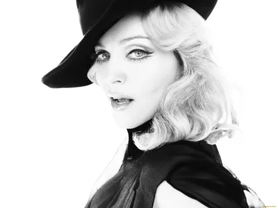 Обои Музыка Madonna, обои для рабочего стола, фотографии музыка, madonna,  шляпа, черно-белый, певица Обои для рабочего стола, скачать обои картинки  заставки на рабочий стол.