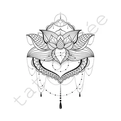 нарисованные цветы черно белые - Поиск в Google | Lotus tattoo design,  Flower tattoo, Mandala tattoo