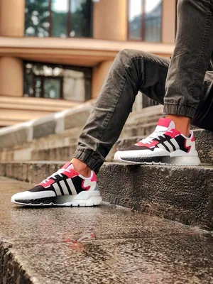 Крутые мужские кроссовки adidas nite jogger чёрно-белые с красными вставками  рефлективные — цена 2150 грн в каталоге Кроссовки ✓ Купить мужские вещи по  доступной цене на Шафе | Украина #39163764