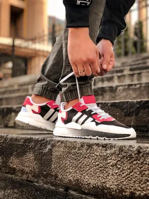 Крутые мужские кроссовки adidas nite jogger чёрно-белые с красными вставками  рефлективные — цена 2150 грн в каталоге Кроссовки ✓ Купить мужские вещи по  доступной цене на Шафе | Украина #39163764