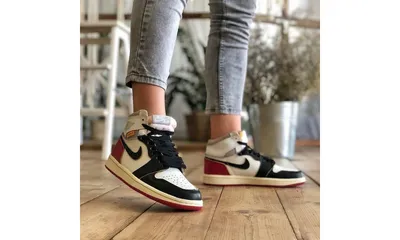 Кроссовки Air Jordan 1 Retro High Union Los Angeles черно-белые с красным  купить в Москве