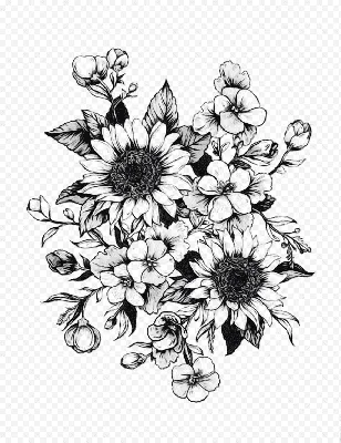 Бесшовный фон с монохромным, черно-белые цветы | Black and white flowers,  How to draw hands, Seamless patterns