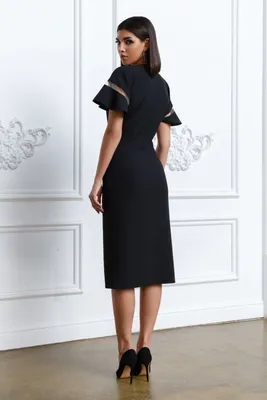 Черное платье мини на тонких бретелях (арт. 39622) ♡ интернет-магазин Gepur