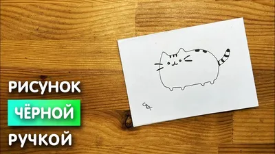 Рисунок черной ручкой "Котик" для начинающих | Милые и легкие картинки для  детей и взрослых - YouTube