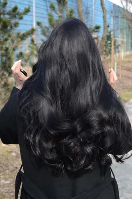 Длинные черные волосы сзади (75 фото)