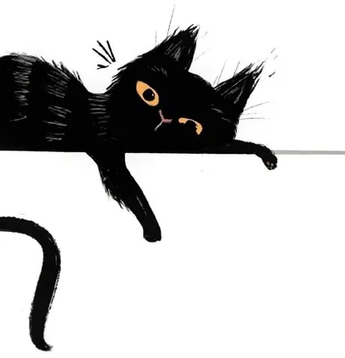Рисунок "Черный кот" купить в интернет-магазине Ярмарка Мастеров по цене  3500 ₽ – R0ULUBY | Картины, Москва - доставка по России