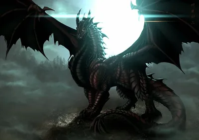 иллюстрация черных драконов, хлопнующих когти, которые смотрят вперед с  облаками на заднем плане Иллюстрация штока - иллюстрации насчитывающей  открыто, смотреть: 274292446