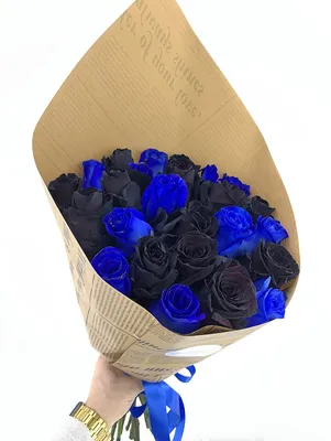 Букет из синих и черных роз микс 1 шт. купить с доставкой в Москве. Цена от  11490 ₽