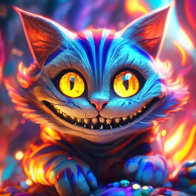 Обои на рабочий стол Чеширский кот / Cheshire Cat улыбается из темноты, из  фильма Алиса в стране чудес / Alice in Wonderland, обои для рабочего стола,  скачать обои, обои бесплатно