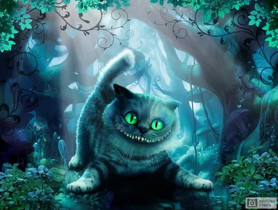 Фото Cheshire Cat / Чеширский Кот из фильма Alice in Wonderland / Алиса в  стране чудес с букетом цветов, by SalamanDra-S