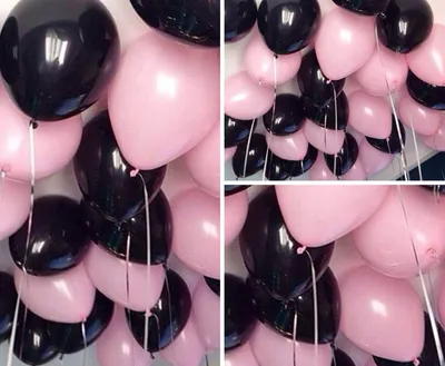 Черно розовые шары - Воздушная Сказка