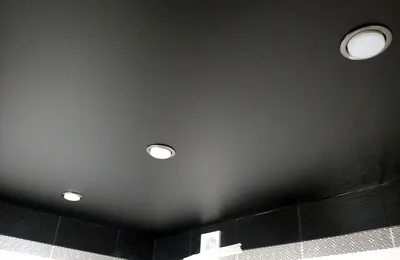 Фото интерьеров с черным натяжным потолком