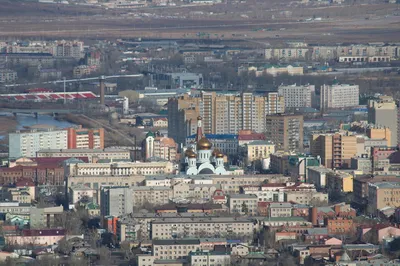 Чита, вид сверху. Площадь Ленина и здание управления железной дорогой  фотография Stock | Adobe Stock