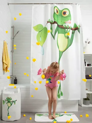 JoyArty Штора для ванной тканевая с 3D эффектом "Древняя лягушка"