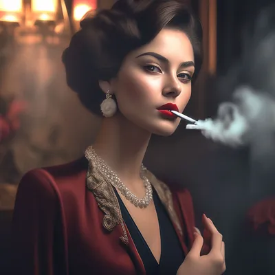Дама в шляпе с вуалью и сигаретой Иллюстрация штока - иллюстрации  насчитывающей изолировано, сигара: 94816814