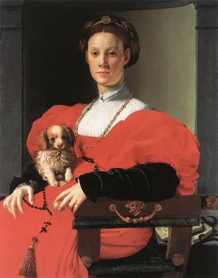 Картина «Дама с собачкой» (холст, галерейная натяжка)