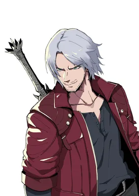 Dante from devil may cry 5 in an anime inspired style