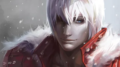 Dante character from devil may cry 5 with 2010s anime trait