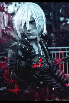 Dante from devil may cry 5 in an anime inspired style