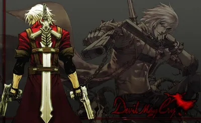 Dante character from devil may cry 5 with 2010s anime trait