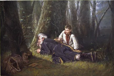 Птицелов, 1870 г. (копия картины Василия Перова) 40x60 SK01141 купить в  Москве