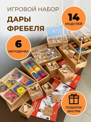 Игровой набор Дары Фребеля 14 модулей с комплектом методических пособий 7  книг - купить с доставкой по выгодным ценам в интернет-магазине OZON  (478439815)