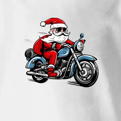 Сумка «Дед Мороз байкер на мотоцикле» цвет ярко-синий - дизайнер принта  Natistomi