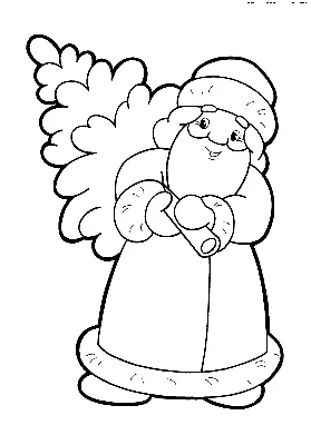 Новогодний стикер на окно "Дед Мороз с елкой" купить в Красноярске