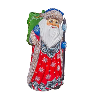 Статуэтка Дед Мороз с елкой и посохом в красной шубе арт ДС_ДМепКш - купить  по низким ценам в интернет-магазине OZON (422649750)