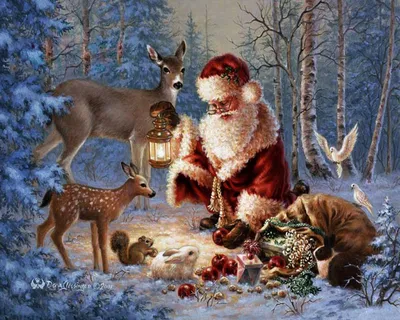 Дед мороз в сказочном зимнем лесу» — создано в Шедевруме