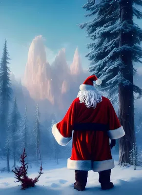 Дед Мороз с посохом и фонарём с…» — создано в Шедевруме
