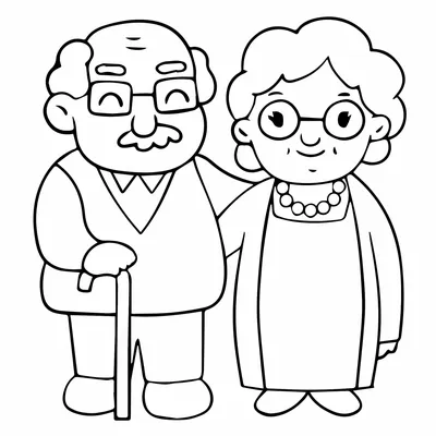 Раскраски бабушка и дедушка для детей - 81 фото