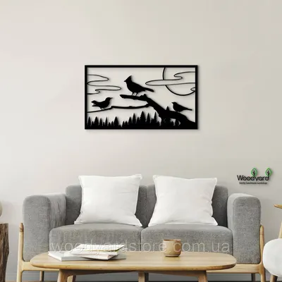 Панно Силуэты птиц 30x18 см - Картины и лофт декор из дерева на стену.  (ID#1764234976), цена:  ₴, купить на 