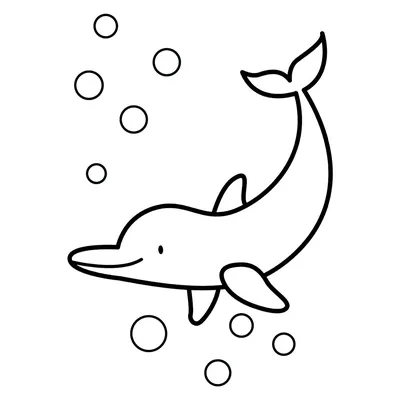 Раскраска Дельфин для малышей распечатать или скачать