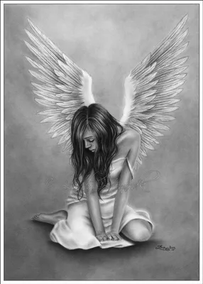 Девушка с крыльями рисунок - 69 фото
