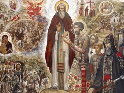 Купить рукописную икону Сергия Радонежского.
